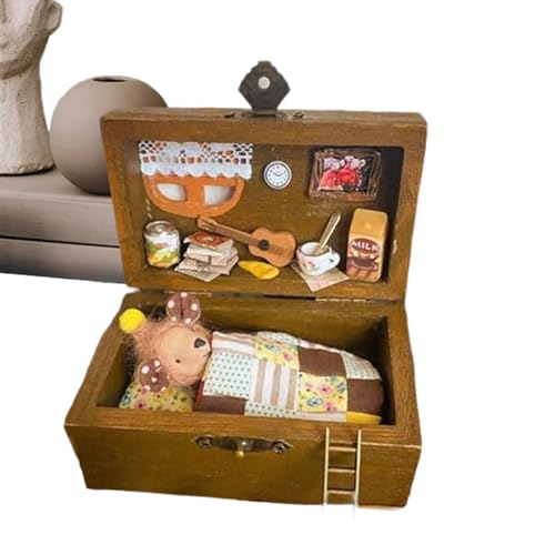 Wooden Miniature Doll House, Miniature House Kits for Adults, Animal-in-Boxes Craft Design, Handmade Realistic Toy Collectible Model, Decorative Scenery for Projects Wooden Miniature Doll House, Miniature House Kits for Adults, Animal-in-Boxes Craft Design, Handmade Realistic Toy Collectible Model, Decorative Scenery for Projects von Nuyhgtr