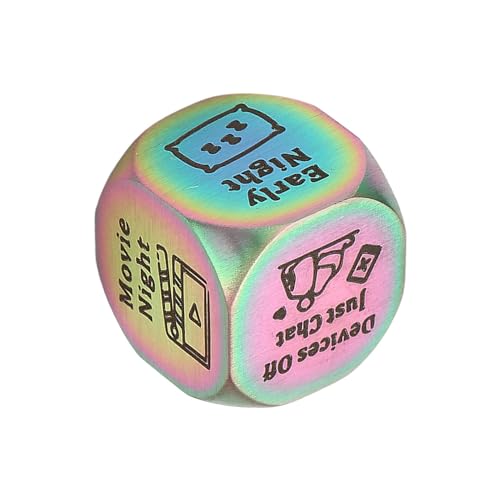 Würfelspiel für Date, Nacht, Valentinstag, brillanter Spaß, Entscheidungswürfel, Nacht-Dating-Würfel für Valentinstag und Jubiläen (1,6 cm, bunt, Edelstahl) von Nuyhgtr