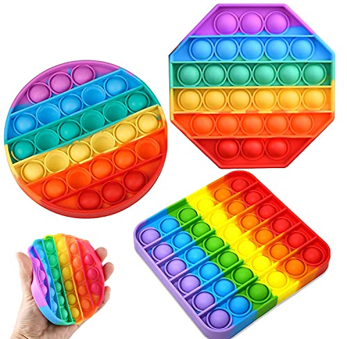 Nuyoah Push-Pop Pop Bubble Sensory Fidget Toy Silikon Sensorisches Zappeln Spielzeug 3 Stück, Stressabbau Angstabbau Spezielle Bedürfnisse Angstlinderung für Klassenzimmer von Nuyoah