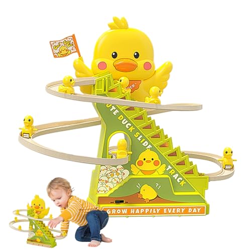 Duck Stairs Climbing Track, Ducks Slide Tracks, Educational Interactive Toy, 8.86x10.83x5.51 Inches Lovely Animal Game, Fun Activity for Children's Day, Easter Celebrations von Nuytghr