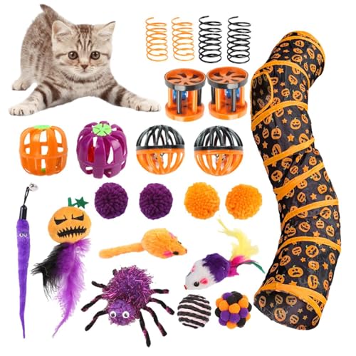 Katzentunnel Faltbar - Halloween Haustier Katzenspielzeug Set Tunnel Faltbar - Verbessern Sie Tierlebensraum Förderung Indoor Übung Katze Interaktives Spielzeug für Innenhof, Wohnzimmer Katzentunnel Faltbar - Halloween Haustier Katzenspielzeug Set Tunnel Faltbar - Verbessern Sie Tierlebensraum Förderung Indoor Übung Katze Interaktives Spielzeug für Innenhof, Wohnzimmer von Nuytghr