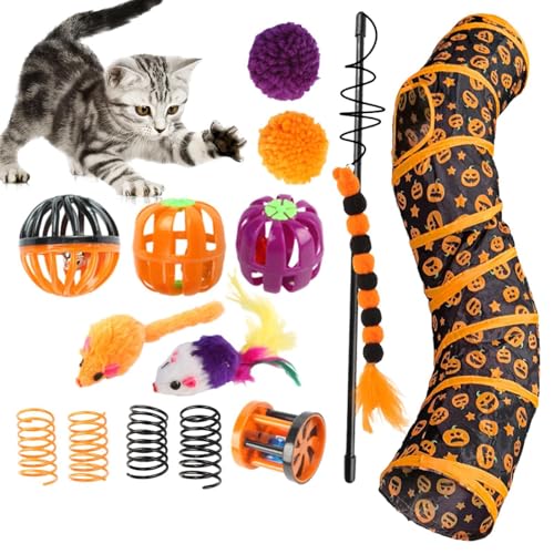Katzentunnel-Spielzeug – Haustier-Katzen-Rohr-Spielzeug-Tunnel-Set für Halloween, verbessert die Übung, reduziert Langeweile, interaktives Spielzeug für Wohnzimmer, Schlafzimmer Katzentunnel-Spielzeug – Haustier-Katzen-Rohr-Spielzeug-Tunnel-Set für Halloween, verbessert die Übung, reduziert Langeweile, interaktives Spielzeug für Wohnzimmer, Schlafzimmer von Nuytghr