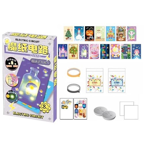 Kids Science Kits, Circuit Light-Up Card Kit, Hands-On STEM Learning Activity, Safe Educational Electronics Project, Creative Craft Set, for Boys Students Classroom Gift Use von Nuytghr