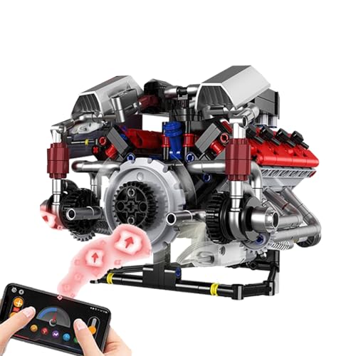 Modellmotor-Kit für Erwachsene, funktionierendes Motormodell mit Sound, Schreibtisch-Sammelstück mit LED-Lichtern, Fernbedienung, Baustein-Sets für Hobby-Display, Werkstatt, Zuhause, Klassenzimmer Modellmotor-Kit für Erwachsene, funktionierendes Motormodell mit Sound, Schreibtisch-Sammelstück mit LED-Lichtern, Fernbedienung, Baustein-Sets für Hobby-Display, Werkstatt, Zuhause, Klassenzimmer von Nuytghr