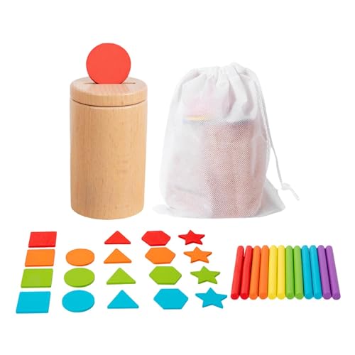 Nuytghr Color Sorting Toys, Wooden Sorting Toys for Kindergarten Teaching 5.91x2.09x3.39 inches, Sensory Matching Beechwood Plaything with Magnetic Lid, Colored Sticks and Geometric Cubes Nuytghr Color Sorting Toys, Wooden Sorting Toys for Kindergarten Teaching 5.91x2.09x3.39 inches, Sensory Matching Beechwood Plaything with Magnetic Lid, Colored Sticks and Geometric Cubes von Nuytghr