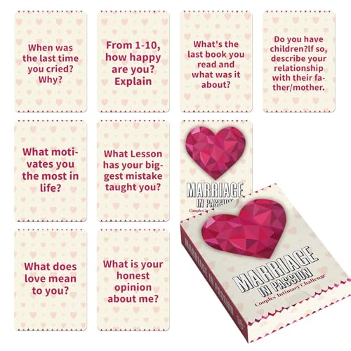 Nuytghr Couple Card Games, Relationship Deck Set, Romantic Conversation Prompts, 2.52 x 3.51 Inches Fun Intimacy Builder, Engaging Activity Feature, Ideal for Married, Player Interaction von Nuytghr