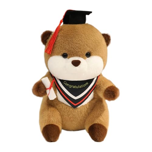 Nuytghr Graduation Plush, Collectible Stuffed Toy, Soft Plush with Cap and Diploma, Adorable Keepsake Gift, 9.84x7.09 Inches, for Graduates Adults Birthday Valentines Christmas von Nuytghr