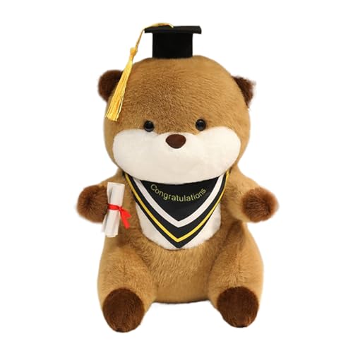 Nuytghr Graduation Plush, Collectible Stuffed Toy, Soft Plush with Cap and Diploma, Adorable Keepsake Gift, 9.84x7.09 Inches, for Graduates Adults Birthday Valentines Christmas von Nuytghr
