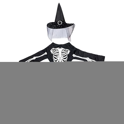 Nuytghr Hexenkostüm für Mädchen, Skelett-Hexe, kreativ, bequem, Cosplay-Requisiten für Outdoor, Halloween, Festival, Geburtstag, Club, Party, Kinder Nuytghr Hexenkostüm für Mädchen, Skelett-Hexe, kreativ, bequem, Cosplay-Requisiten für Outdoor, Halloween, Festival, Geburtstag, Club, Party, Kinder von Nuytghr