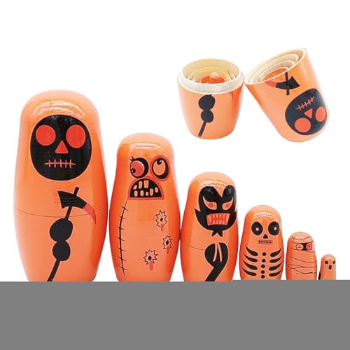 Nuytghr Matrjoschka Puppe - Holz 6-teiliges Steckpuppen-Set | Originelles Spielzeug Für Jugendliche Kinder Babys Familie Freunde Geschenkidee von Nuytghr