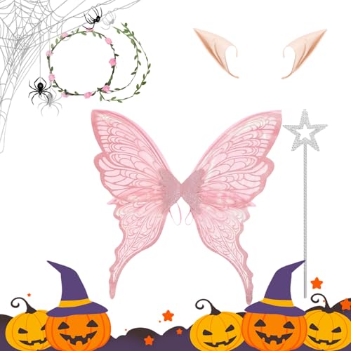 Nuytghr Schmetterlingsfee Kostüm | Kostümzubehör Für Halloween Und Mottopartys,Festliche Verkleidung Für Galabälle Theaterbühne Charakterdarstellung von Nuytghr