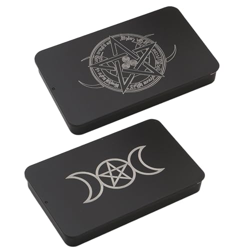 Nuytghr Tarot-Deck-Box, Eisen-Aufbewahrungsbox für Karten, leichter Metallschutz, 16 x 10 x 2 cm, Tischspiele, ideal für Schule, Reisen, Picknicks, Versammlungen, Familienlesegebrauch von Nuytghr