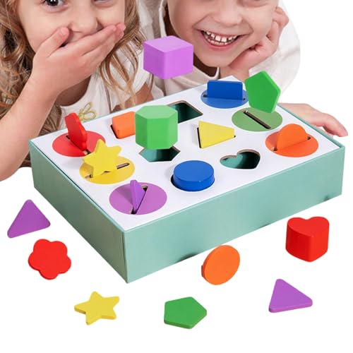 Nuytghr Toddler Shape Sorter, Wooden Color and Shape Matching Game 22x4.8x17.1cm, Educational Fine Motor Toy, Preschool Early Cognitive STEM Learning, Kids 3+ Nuytghr Toddler Shape Sorter, Wooden Color and Shape Matching Game 22x4.8x17.1cm, Educational Fine Motor Toy, Preschool Early Cognitive STEM Learning, Kids 3+ von Nuytghr