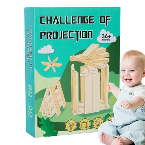 Nuytghr Wooden Stacking Space Blocks, Educational Balance Game, Sturdy Fun Hand-Eye Coordination Toy and Home Decoration for Family and Party, 5.2x1.57x7.09 inches von Nuytghr