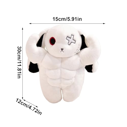 Rabbit Plush Toy, Muscle Bunny Doll, Standing Scary Soft Pillow, 11.81x5.91x4.72 Inches Huggable Stuffed Cushion, Creepy Novelty Gift for Kids Girls Boys Adults Women Bedroom Shelf Car Desk Display von Nuytghr