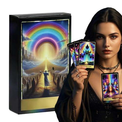 Rainbow Tarot Cards, Classic Antique Intuitive Set, 4.06x2.36 Inches Exquisite Full English Edition, Portable for Parties, Empowered Life, Rituals, Spiritual Guidance Board Game Rainbow Tarot Cards, Classic Antique Intuitive Set, 4.06x2.36 Inches Exquisite Full English Edition, Portable for Parties, Empowered Life, Rituals, Spiritual Guidance Board Game von Nuytghr
