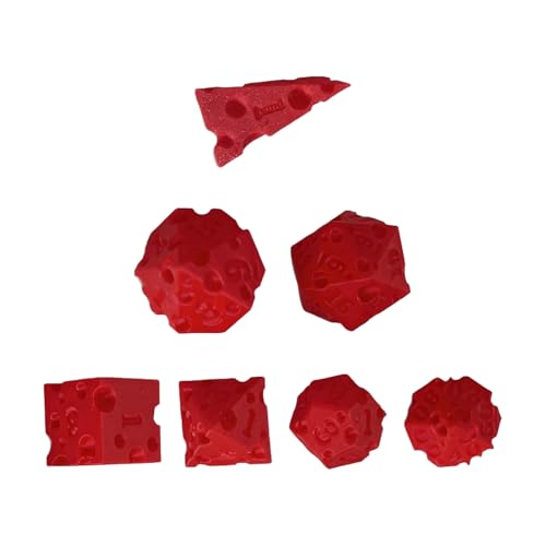 Spielwürfel, 7 Stück gedrucktes Set für Tabletop Rollenspiele Brettspiele, Polyedrale Spielzeug mit Käsethema -Neuheit Stil, Kollektion für Erwachsene Teenager Anfängerprofis Spielwürfel, 7 Stück gedrucktes Set für Tabletop Rollenspiele Brettspiele, Polyedrale Spielzeug mit Käsethema -Neuheit Stil, Kollektion für Erwachsene Teenager Anfängerprofis von Nuytghr