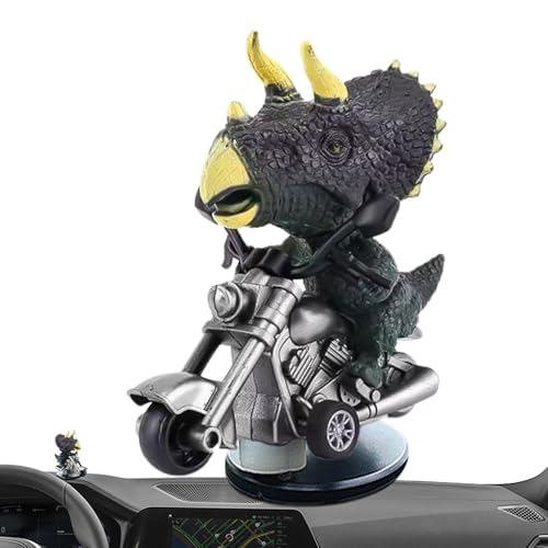 Tyrannosaurus Rex Auto Ornament Drifting T-Rex Dinosaurier Dekoration Kreative Motorradfahrer Neuheit Autos Innendekor Dinosaurier Figur für Fahrzeug Armaturenbrett Zubehör von Nuytghr