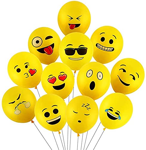 Ballons,Luftballons,Balloons Luftballons Verschiedene Miene Laune Ballons Smiley Gesicht Ballons Heliumballons Deko für Geburtstagsfeier Hochzeit Party Veranstaltungen Dekoration (100 Stück) von Nv Wang
