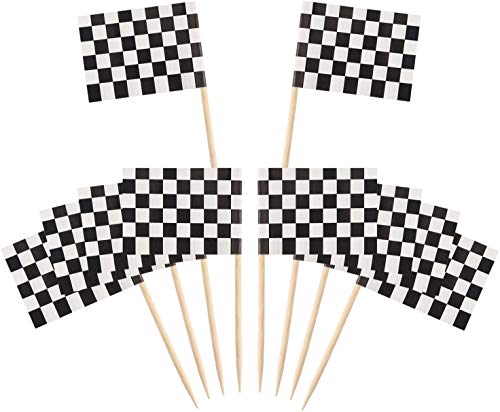 Inateck Party Cupcake Picks, 100 Stück, Schwarz-Weiß, Neutral, Kuchen Topper, Party, CAKE_TOPPER von Nv Wang