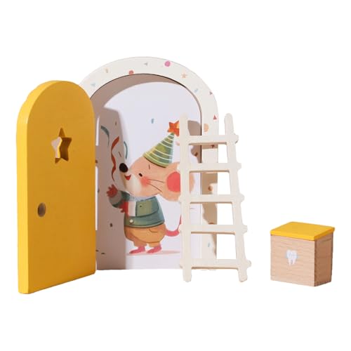 Nybhyjka Feentür für Klassenzimmer, Feengartentür-Set aus Holz, Puppenzubehör für Thanksgiving, Weihnachten, Geburtstag, Wochentag, Urlaub, Zimmer, Zuhause, Wohnung, Büros, Schule, Schlafsaal von Nybhyjka