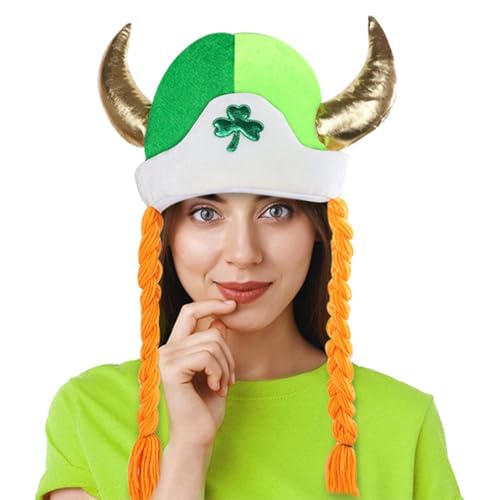 Nybhyjka Geflechte Hüte für Frauen, Green Shamrock Hut - Shamrock St. Patricks Tag Hornhut - Dekorative Kopfbedeckung, weiches mittelalterliches Kostüm zum Feiern, Cosplay Nybhyjka Geflechte Hüte für Frauen, Green Shamrock Hut - Shamrock St. Patricks Tag Hornhut - Dekorative Kopfbedeckung, weiches mittelalterliches Kostüm zum Feiern, Cosplay von Nybhyjka