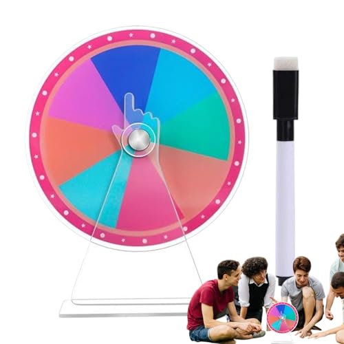 Nybhyjka Glücksrad Für Preise - Gewinnspiel Drehscheibe Für Karneval & Feste - Abwischbarer Acryl Tischspiel Mit Stift – Interaktives Regenbogen Farbspiel Für Messen & Klassenzimmer von Nybhyjka