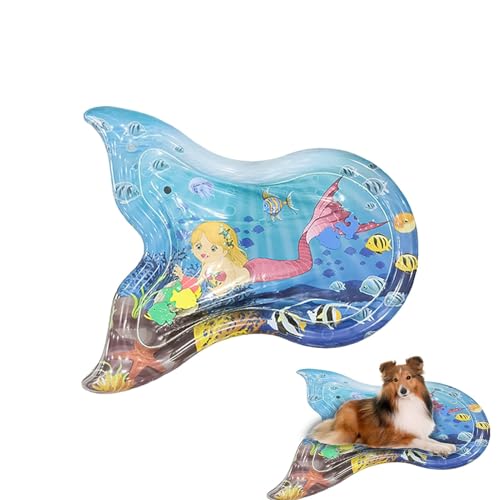 Nybhyjka Haustier-Wasserspielmatte, aufblasbare Wassermatte | Aufblasbare Outdoor-Haustiermatte - Faltbare Design-Wasserklopfmatte für Boden, Gras und Fliesen von Nybhyjka