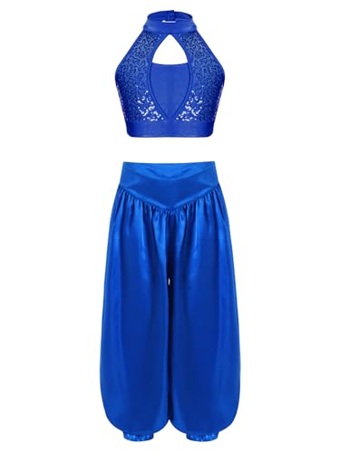 Nyeemya 2 Stück Kinder Mädchen Bauchtanz Kostüme Indien Tanzkleidung Set Pailletten Quaste Top mit Hose Cosplay Karneval Halloween Party Outfits Blau 122-128 Nyeemya 2 Stück Kinder Mädchen Bauchtanz Kostüme Indien Tanzkleidung Set Pailletten Quaste Top mit Hose Cosplay Karneval Halloween Party Outfits Blau 122-128 von Nyeemya