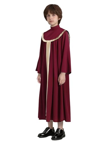 Nyeemya Kinder Junge Chor Kirche Robe Langarm Arabischen Islam Thobe Metallic Spleiß Kaftan Eid Kleider Gebet Kleidung Islam Burgundy 134-140 Nyeemya Kinder Junge Chor Kirche Robe Langarm Arabischen Islam Thobe Metallic Spleiß Kaftan Eid Kleider Gebet Kleidung Islam Burgundy 134-140 von Nyeemya