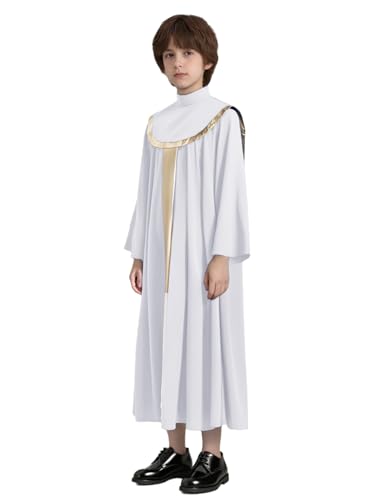 Nyeemya Kinder Junge Chor Kirche Robe Langarm Arabischen Islam Thobe Metallic Spleiß Kaftan Eid Kleider Gebet Kleidung Islam Weiß 122-128 Nyeemya Kinder Junge Chor Kirche Robe Langarm Arabischen Islam Thobe Metallic Spleiß Kaftan Eid Kleider Gebet Kleidung Islam Weiß 122-128 von Nyeemya