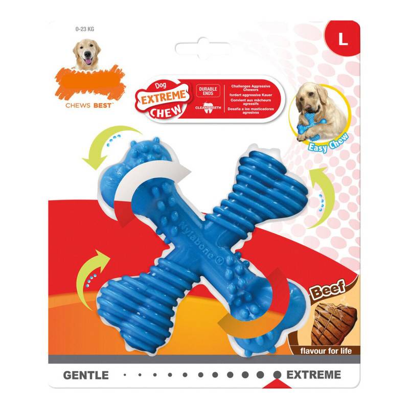 Beißring für Hunde Nylabone Dura Chew Kreuz L Rindfleisch von Nylabone