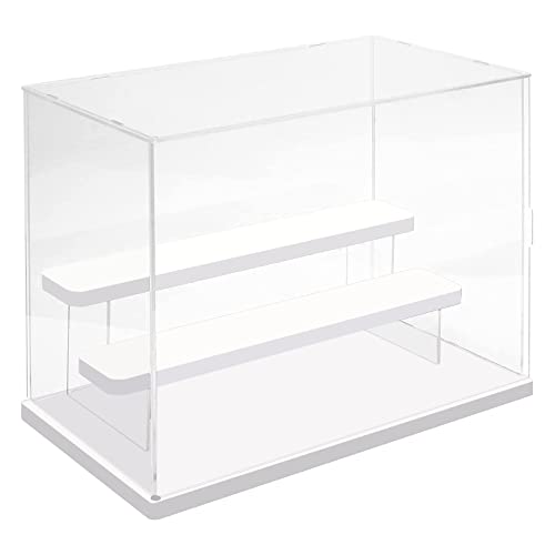 Nynelly 3-stöckige transparente Acryl-Vitrine für Modelle, Minifiguren, Pop Mart, Labubu, Sonny Angel, Smiski – montieren Sie staubdichte Displaybox mit Tür, Präsentationsständer (weiße Basisstufe) von Nynelly
