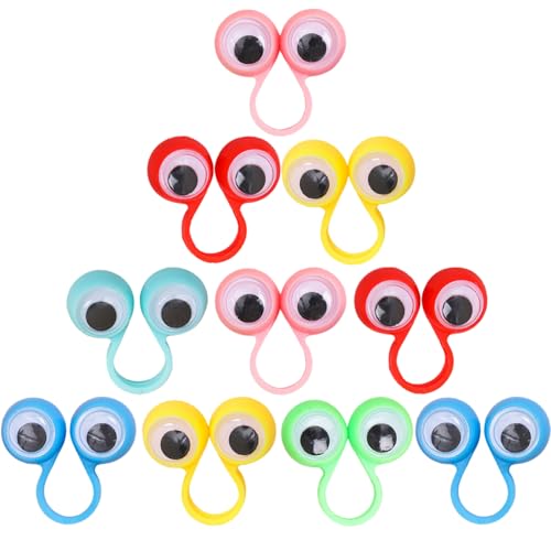 10pcs Augapfelring, Augapfel -Finger -Puppenspielzeug Set, Eye Wiggly Finger, Plastikpuppen -Auge auf Ringe für Kinder, Partybevorzugungen für Jungen Mädchen Puppen 10pcs Augapfelring, Augapfel -Finger -Puppenspielzeug Set, Eye Wiggly Finger, Plastikpuppen -Auge auf Ringe für Kinder, Partybevorzugungen für Jungen Mädchen Puppen von Nyutcwe