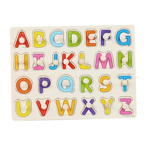 ABC -Puzzle, Alphabet ABC Holzrätsel, Kleinkindspielzeug -Holzpace -Rätsel, Montessori -Spielzeug für 3 -Jährige, Briefe für Kinder Mädchen Jungen (Großbuchstaben) von Nyutcwe