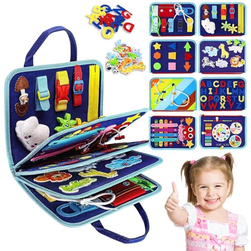 Beschäftigter Vorstand, 8-in-1-Kleinkind-Beschäftigungsausschuss, Frühes Bildungsbuch mit 12 Lebensfähigkeiten, Nummer, Form, Puzzle & Alphabet, Handy für Mädchengeburtstagsgeschenk für Mädchen Junge Beschäftigter Vorstand, 8-in-1-Kleinkind-Beschäftigungsausschuss, Frühes Bildungsbuch mit 12 Lebensfähigkeiten, Nummer, Form, Puzzle & Alphabet, Handy für Mädchengeburtstagsgeschenk für Mädchen Junge von Nyutcwe