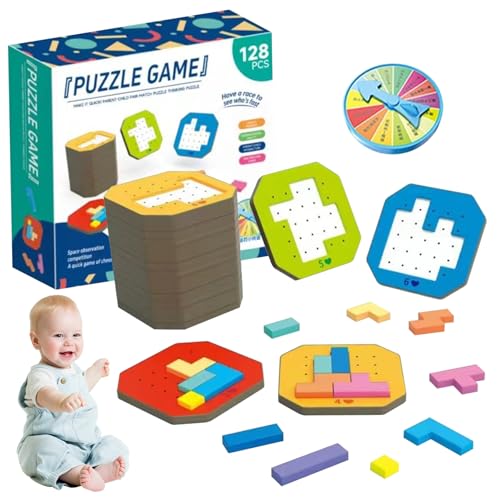 Blocks Puzzle 128pcs Set, Safe Eva-Muster blockiert lehrreiche Gehirn-Boosting-Eltern-Kind-Puzzle-Spiele mit Mehreren Gameplay-Rätsel, die Verringerung des Aufbaus für Kinder von Nyutcwe