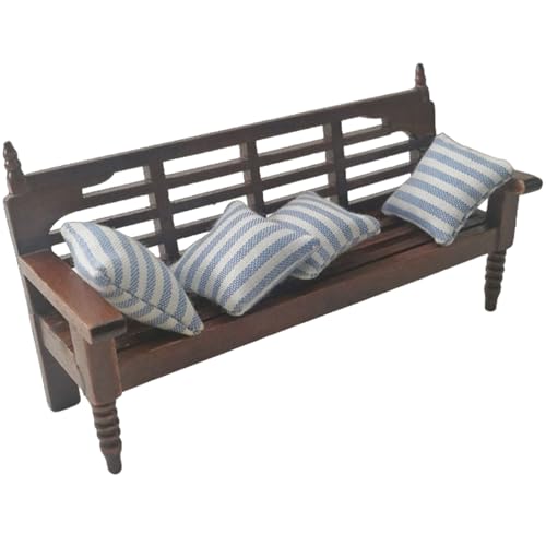 Dollhouse Couch, 1:12 Hölzerner Liegestuhlpuppen -Schlafzimmer Möbel, Vintage -Simulation Miniatur Couch für Hauszubehör Dollhouse Couch, 1:12 Hölzerner Liegestuhlpuppen -Schlafzimmer Möbel, Vintage -Simulation Miniatur Couch für Hauszubehör von Nyutcwe