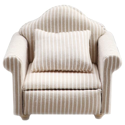 Dollhouse Couch 1/12 Skala Dollhouse Sofa mit Kissen weiche Miniatur -Single -Sofa mit vertikalen Streifen Puppen Hausmöbel für Puppenhauszubehör Kinder Handwerk Geschenk Single Dollhouse Couch 1/12 Skala Dollhouse Sofa mit Kissen weiche Miniatur -Single -Sofa mit vertikalen Streifen Puppen Hausmöbel für Puppenhauszubehör Kinder Handwerk Geschenk Single von Nyutcwe