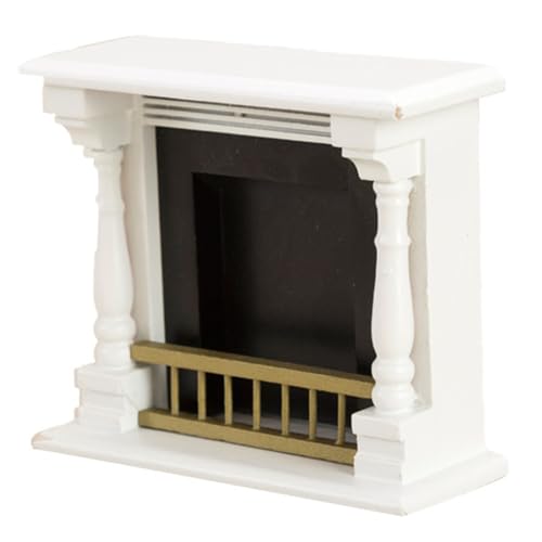 Dollhouse Kamin 1: 12 Skala Simulation DIY Vintage Dollhouse Möbel Holz dekorative Miniaturmöbeldekor für Weihnachtsdekor -Accessoires, Weiß von Nyutcwe