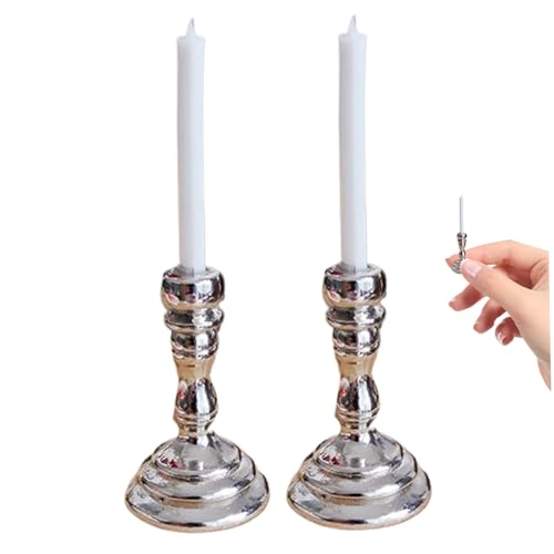 Nyutcwe Dollhouse Miniaturen, 2 Stück 1/12 Skala Candelabra & Candles Dollhouse Accessoires für DIY -Szenenzubehör, Silberminiaturen Nyutcwe Dollhouse Miniaturen, 2 Stück 1/12 Skala Candelabra & Candles Dollhouse Accessoires für DIY -Szenenzubehör, Silberminiaturen von Nyutcwe