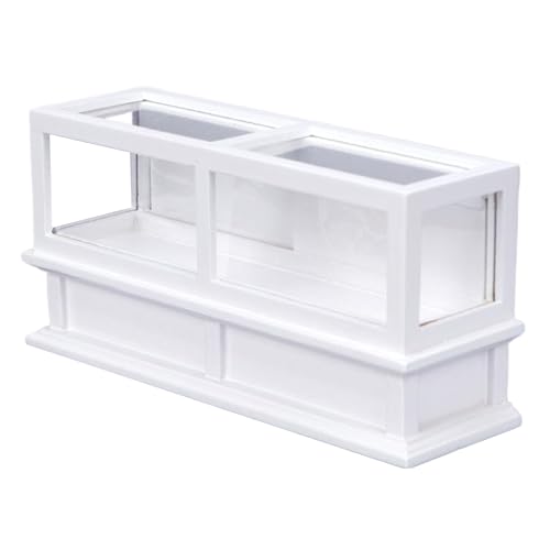 Dollhouse Möbel, 1/12 Maßstab Bäckerei Display Case Dollhouse Accessoires mit transparentem Schrank, realistische hölzerne Miniaturzubehör Möbel von Nyutcwe