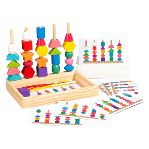 Holzschnürung Perlen sichere hölzerne Perlen Sequenzieren Spielzeug in hellen Farben Feinmotorische Fähigkeiten Stapelspielzeug für 3+ Jahre alte Jungen Mädchen Vorschule Spielzeug und Geschenk Holzschnürung Perlen sichere hölzerne Perlen Sequenzieren Spielzeug in hellen Farben Feinmotorische Fähigkeiten Stapelspielzeug für 3+ Jahre alte Jungen Mädchen Vorschule Spielzeug und Geschenk von Nyutcwe
