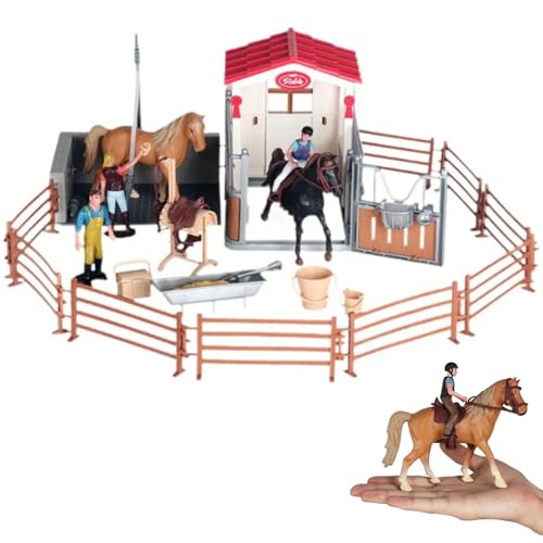 Horse Barn Playset Lifelike Launch Horse Stable Playset umfasst Dusche, Krippen, Zaun und mehr pädagogische Entwicklungsspielzeugstange, Kleinkindgeschenke Horse Barn Playset Lifelike Launch Horse Stable Playset umfasst Dusche, Krippen, Zaun und mehr pädagogische Entwicklungsspielzeugstange, Kleinkindgeschenke von Nyutcwe