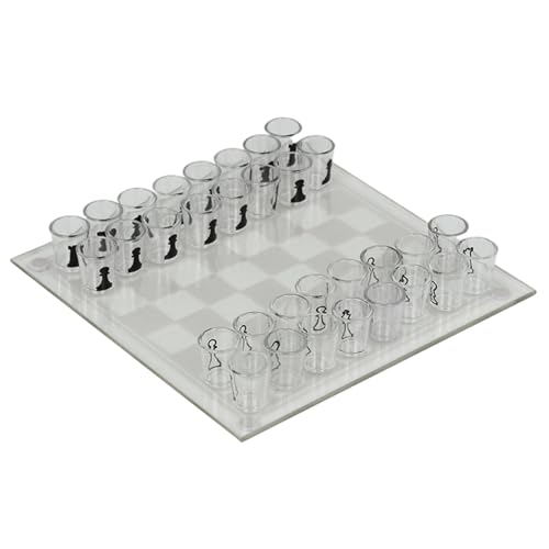 Klares Schnaps -Glas -Schach -Set, 10 x 10 Zoll Glasschachbrett mit 32 PCS -Tassenstücken, Trinkaufnahme -Set, lustige Sets für Erwachsene, Kinder Klares Schnaps -Glas -Schach -Set, 10 x 10 Zoll Glasschachbrett mit 32 PCS -Tassenstücken, Trinkaufnahme -Set, lustige Sets für Erwachsene, Kinder von Nyutcwe