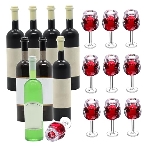 Mini Weinflaschen 18pcs 1:12 Harz Safe Mini Alkoholflaschen Dekoration Tragbares wasserdichte Getränkebecher Küchenzubehör für Dollhouse Dekor von Nyutcwe