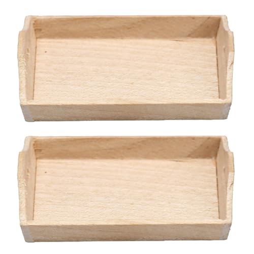 Nyutcwe 1 12 Skala Dollhouse Accessoires, 2pcs Holz Mini Dollhouse Accessoires, die Tabletts bedienen, DIY Miniatur für Dekoration, Geschenk für Liebhaber 1 12 Skala Dollh Nyutcwe 1 12 Skala Dollhouse Accessoires, 2pcs Holz Mini Dollhouse Accessoires, die Tabletts bedienen, DIY Miniatur für Dekoration, Geschenk für Liebhaber 1 12 Skala Dollh von Nyutcwe