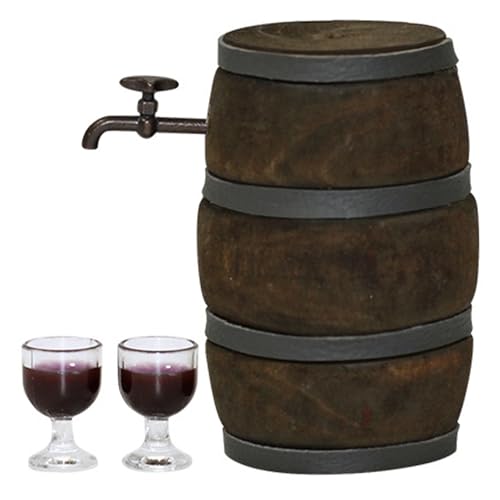 Nyutcwe 1 12 Skala Puppenhauszubehör, Bierfass Mini -Puppenhaus -Accessoires mit Wasserhahn und Weingläser, DIY -Miniatur für Dekoration 1 12 Skala -Acces Nyutcwe 1 12 Skala Puppenhauszubehör, Bierfass Mini -Puppenhaus -Accessoires mit Wasserhahn und Weingläser, DIY -Miniatur für Dekoration 1 12 Skala -Acces von Nyutcwe