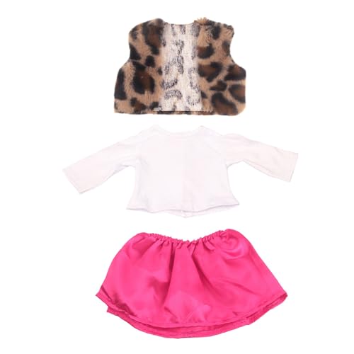 Nyutcwe 1 Set 18 Zoll Puppenkleidung, süße Outfit-Puppenkleidung enthält Leopardenmusterweste, Rock und langärmeliges Hemd Baby für 18-Zoll-Mädchenzubehör Nyutcwe 1 Set 18 Zoll Puppenkleidung, süße Outfit-Puppenkleidung enthält Leopardenmusterweste, Rock und langärmeliges Hemd Baby für 18-Zoll-Mädchenzubehör von Nyutcwe