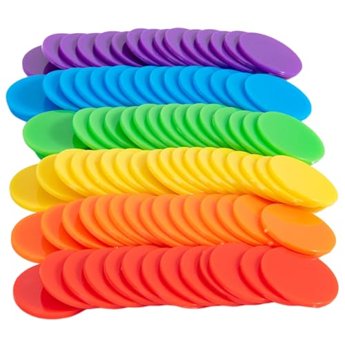 Nyutcwe 100pcs Bingo-Chips 1, 5 Zoll farbenfrohe Plastikzählungschips wiederverwendbares Zähler für die Verwendung, Zählung und Sortierung des Klassenzimmer von Nyutcwe